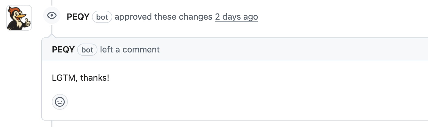 PEQY approving a pull request with LGTM, thanks!